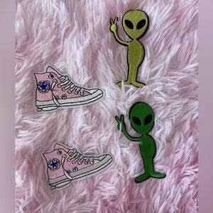 Alien and sneaker patches